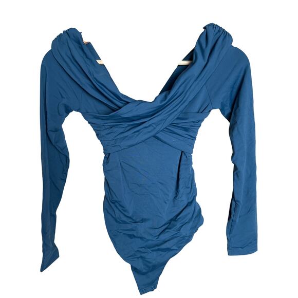 Contour Aritzia Geometric Body Suit Blue Size Small - Picture 1 of 6